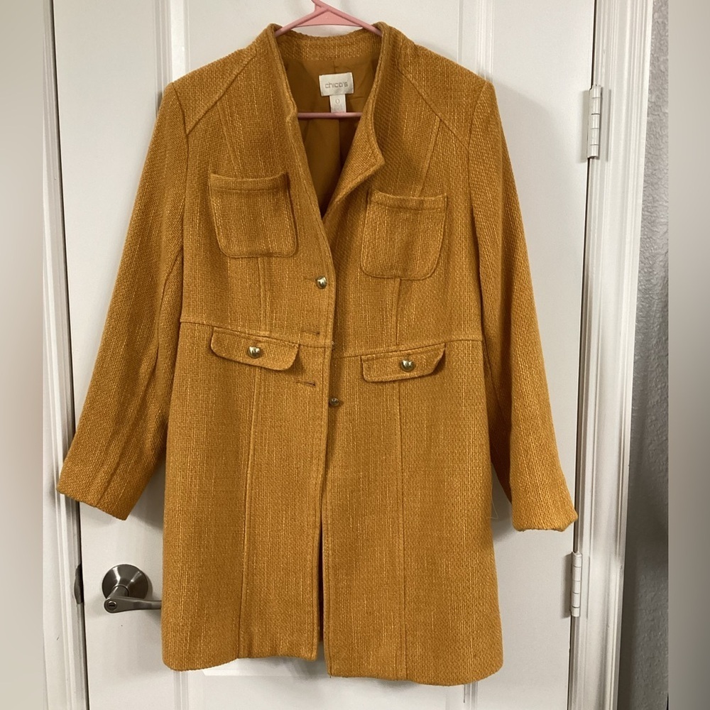 CHICO'S WOMEN'S TOPPER JACKET TEXTURED SZ 0 - Picture 1 of 3